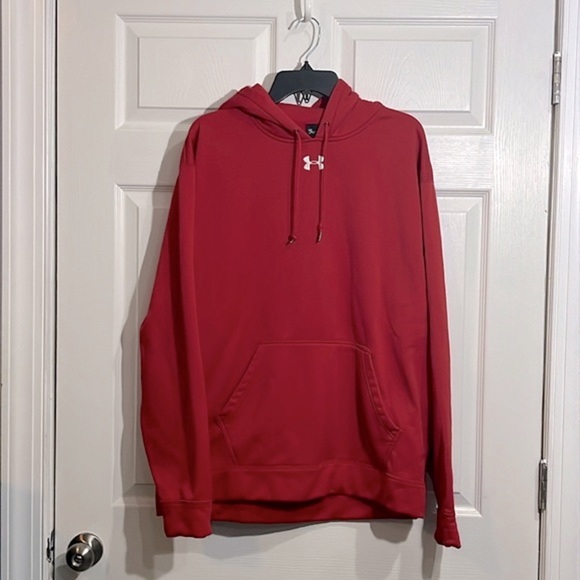 Under Armour Men's Hustle Fleece Hoodie - Size Large - Red - Picture 1 of 8